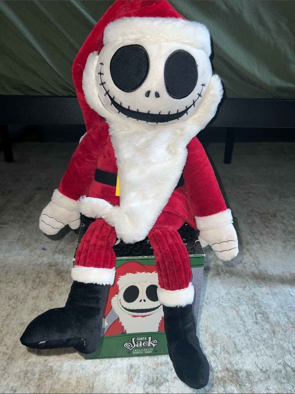 Scentsy Santa Jack Skellington Plush - Red, White, Black
